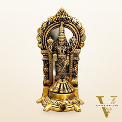 8-Inch Brass Statue of Lord Venkateshwara Tirupati Balaji | Intricate Detailing