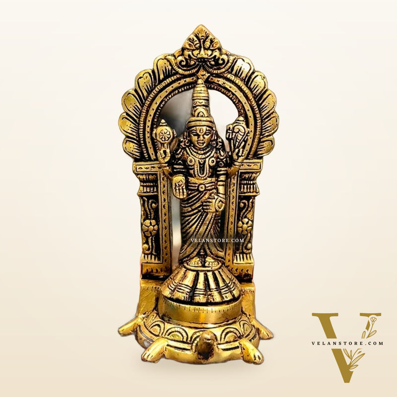 8-Inch Brass Statue of Lord Venkateshwara Tirupati Balaji | Intricate Detailing