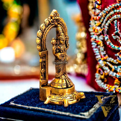 8-Inch Brass Statue of Lord Venkateshwara Tirupati Balaji | Intricate Detailing