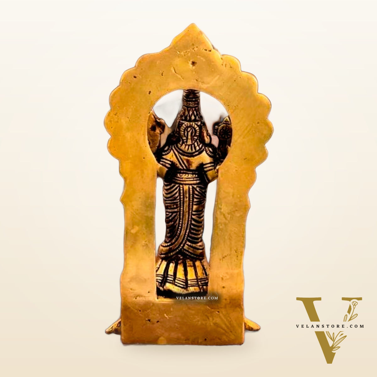 8-Inch Brass Statue of Lord Venkateshwara Tirupati Balaji | Intricate Detailing