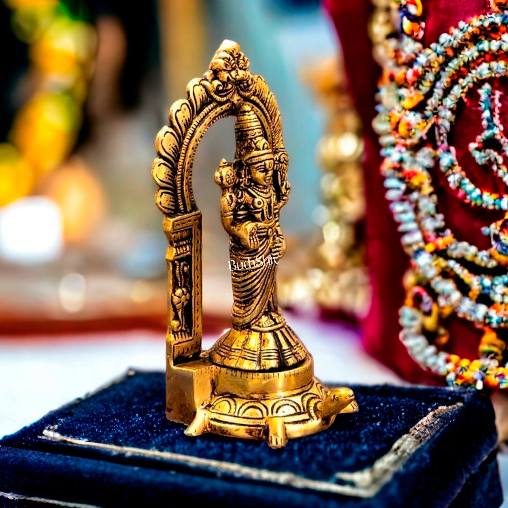 8-Inch Brass Statue of Lord Venkateshwara Tirupati Balaji | Intricate Detailing