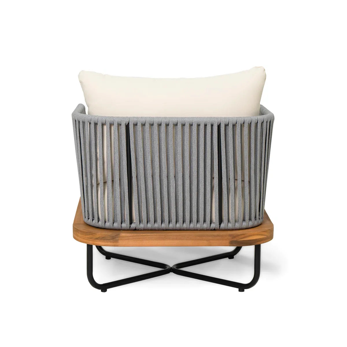 Logema Outdoor Garden Balcony Sofa Set 2 Seater,4 Single Seater With 1 Table Set, Braid & Rope (Grey + Beige)