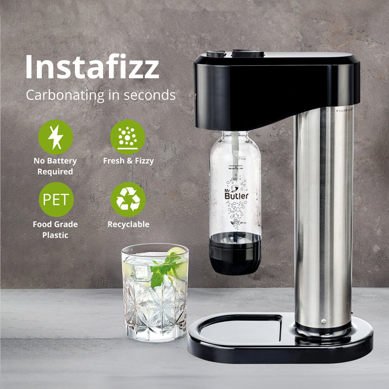 Instafizz Soda Maker – Jumbo Pack with 2 cylinders and 4 PET Bottles