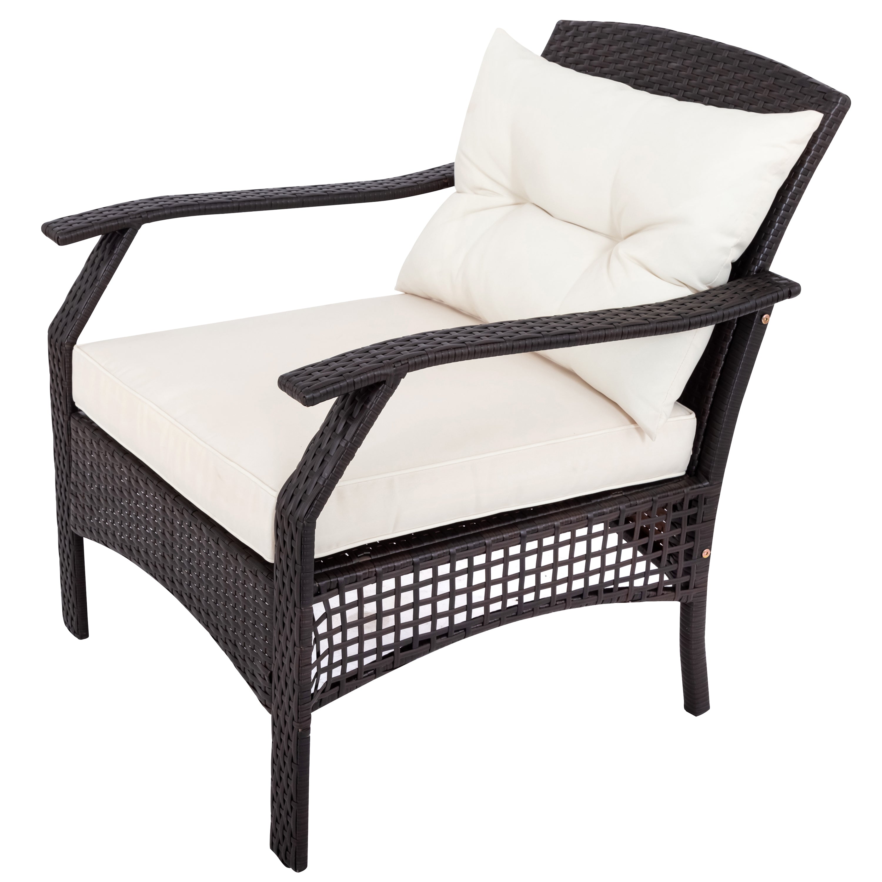 Odette Outdoor Sofa Set 2 Seater, 2 Single seater and 1 Center Table (Dark Brown)