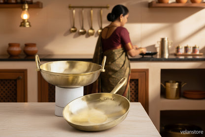 Bronze/Kansa Combo (Kadai + Sauté Pan)