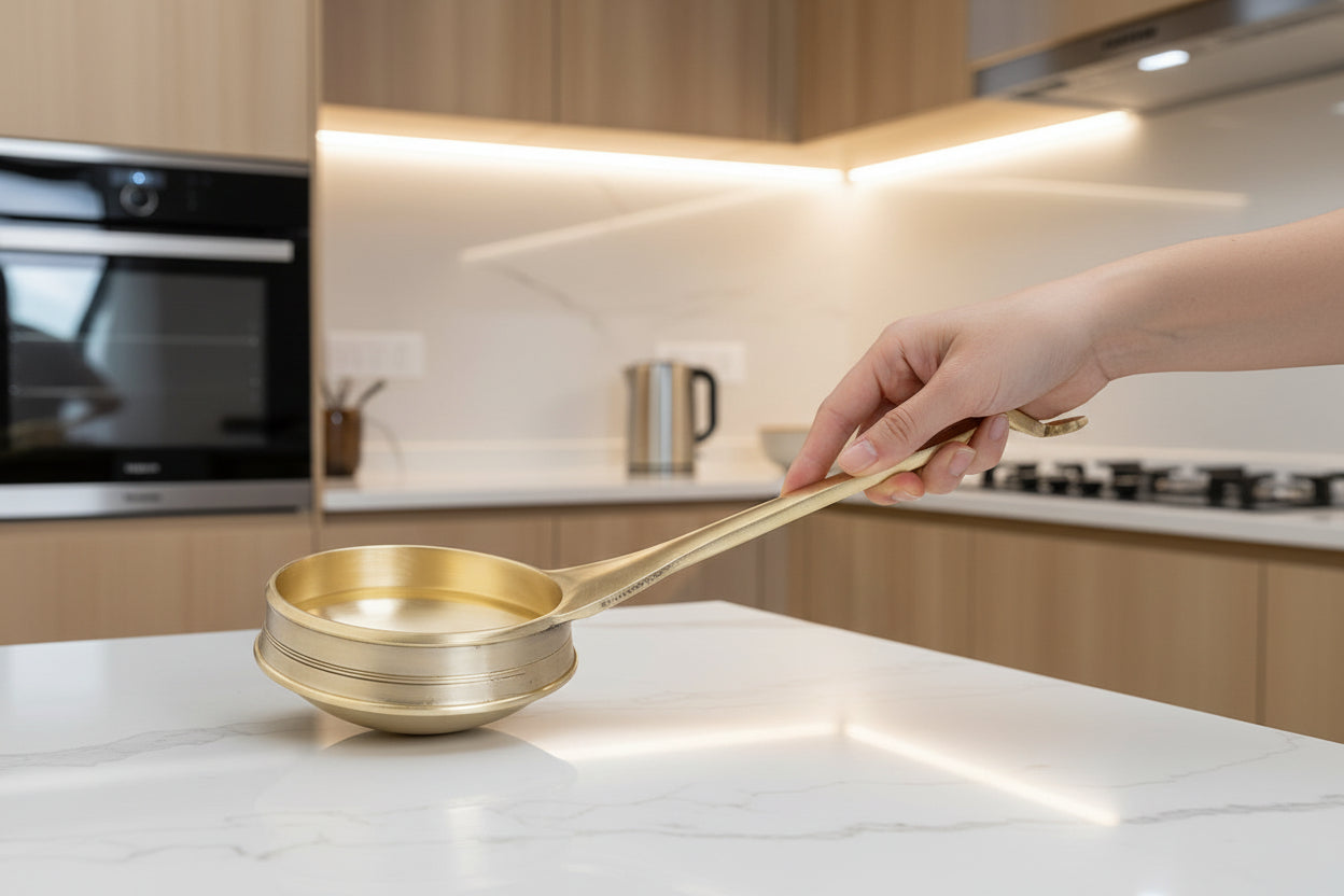 Traditional Bronze/Kansa Val Uruli - [Medium]