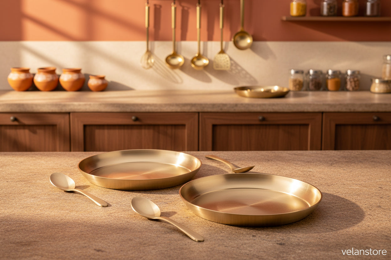 Kansa/Bronze Quarter Plate Set Of 6