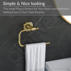 Plantex 304 Grade Stainless Steel Napkin Holder/Towel Hanger/Napkin Ring for Wash Basin/Towel Holder for Kitchen/Bathroom Accessories - Nipron (Brass Antique)-4