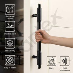 Plantex 12 Inch Main Door Handle/Pull-Push Handle for Main Door/Stainless Steel Handle for Home&Office/Hotel - Pack of 1 (Z-Black & PVD Black)-3