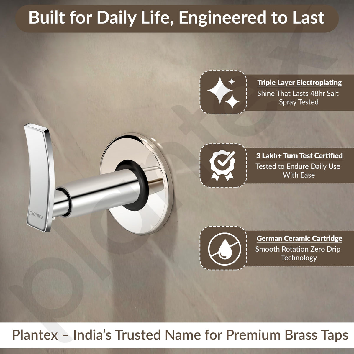 Plantex Pure Brass 25 mm Toilet Flush Valve for Toilet with Teflon Tape & Brass Wall Flange for Commercial & Residential Use-(Star, Chrome)-3