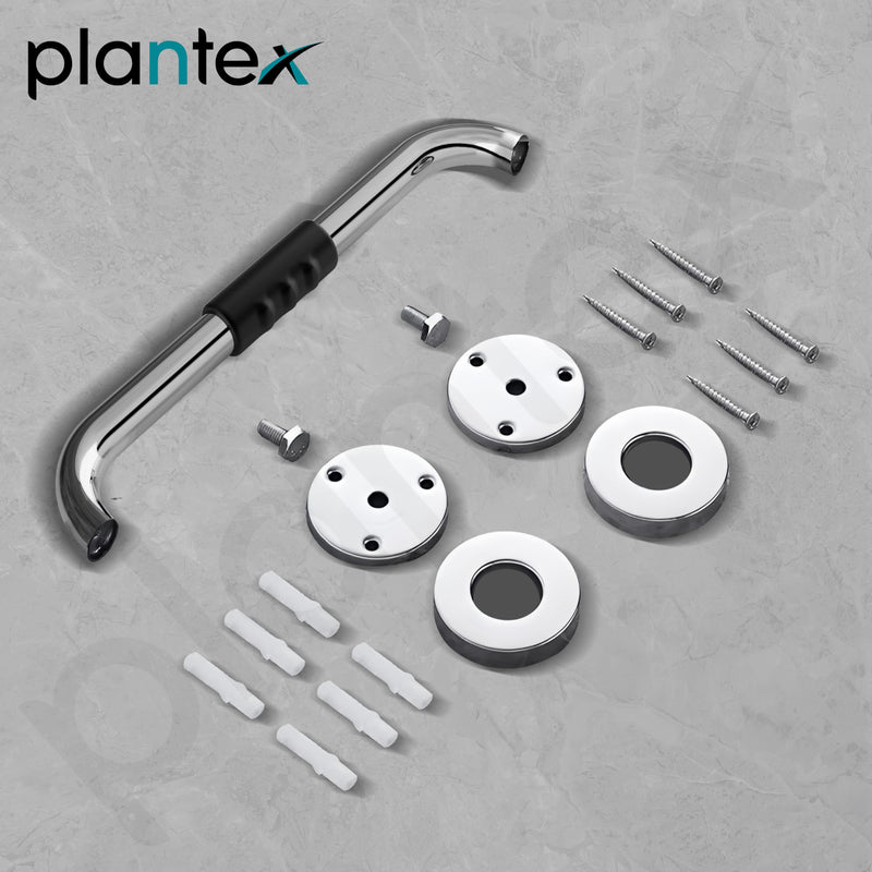 Plantex High Grade Stainless Steel Grab Bar for Toilet with Grip/14-inch Anti-Slip Handle for Bathroom Support - Pack of 1 (Chrome)-5