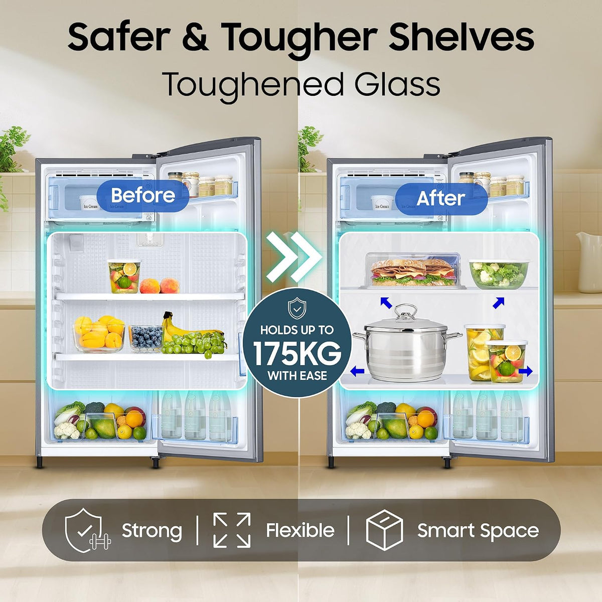 Samsung 183 L, 3 Star, Digital Inverter, Direct-Cool Single Door Refrigerator (RR20H1Y23S8/HL, Silver, Elegant Inox, Single Touch Defrost, 2026 Model)-5