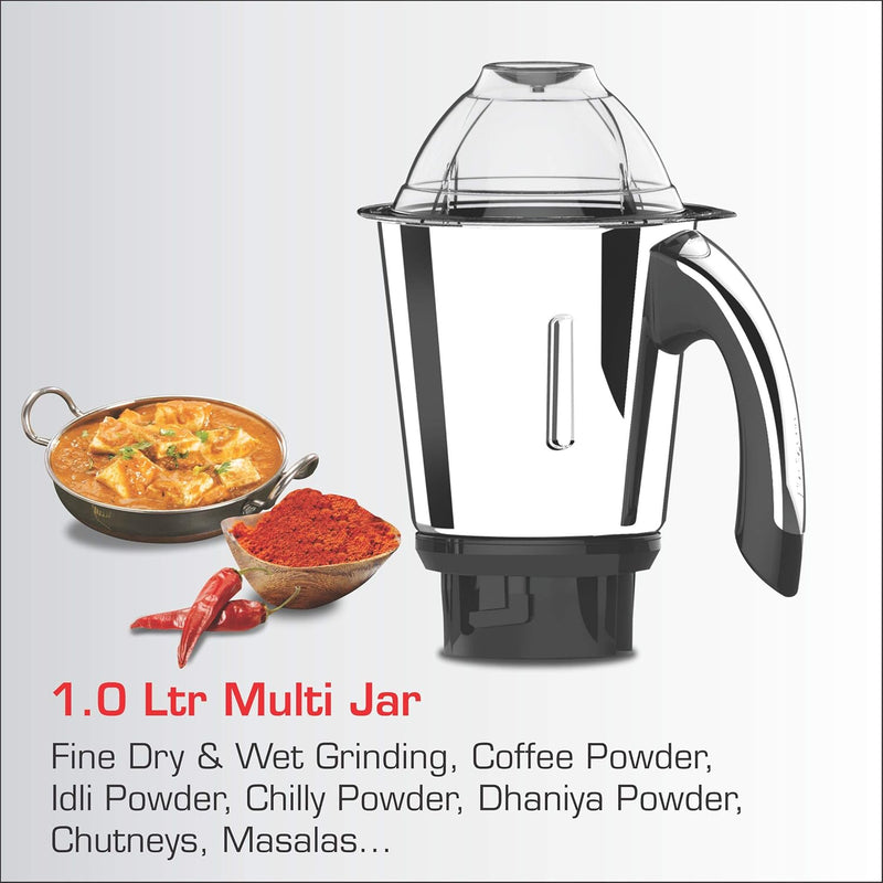 Vidiem MG 523 A VStar Chrome 550 Watts Mixer Grinder 110V (Black, 3 Jars) - For Use in USA and Canada Only