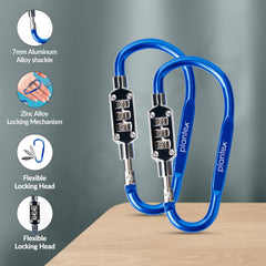 Plantex 3-Digit Code Combination Lock/Number Lock/Portable Luggage Lock/Travel Lock for Briefcase/Laptop Bags - Pack of 2 (Blue) (Model APS-CH-22CBL)-2
