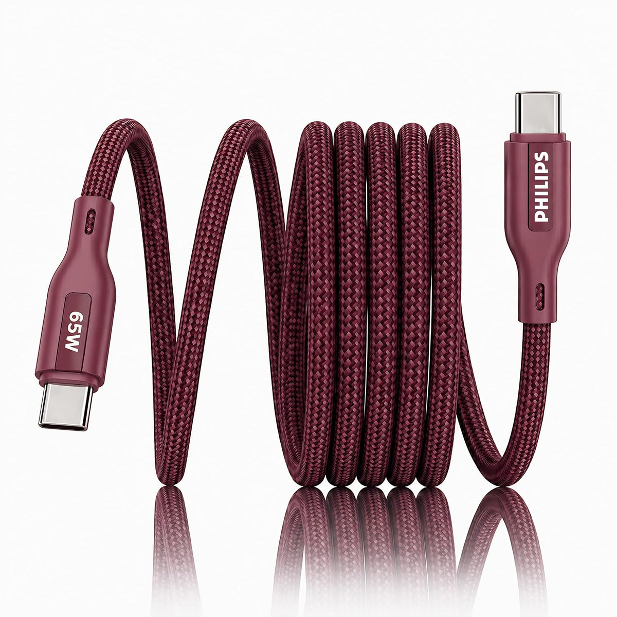 Philips DLC4150CI/94 65W Type-C to Type-C Fast Charging Cable (1.5m, Iron Red)
