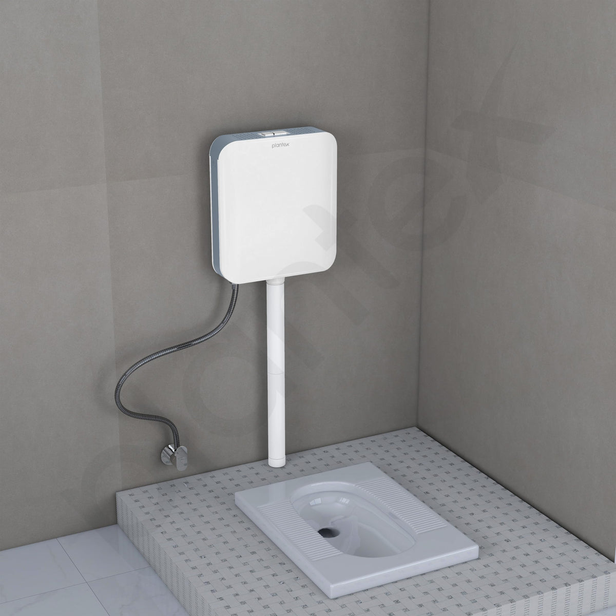 Plantex Flush Tank for Toilet/7 LTR Water Capacity Polypropylene Toilet Flush Tank/Slim and Dual Tone Cistern with Internal Accessories - Pack of 1 (Grey & White)-5