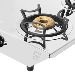 Faber high efficiency 4 Brass Burner with stainless steel top, ISI Certified gas stove, Manual Ignition,For LPG use only