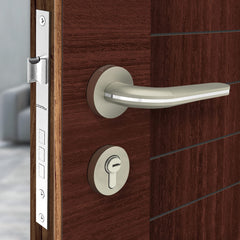 Plantex Triple Security Door Lock for Home/Main Door Lock Set with 3 Years of Warranty/Mortise Lock for Door with Brass Lock Body & Cylinder(7077 - Satin White & Chrome Finish)-1