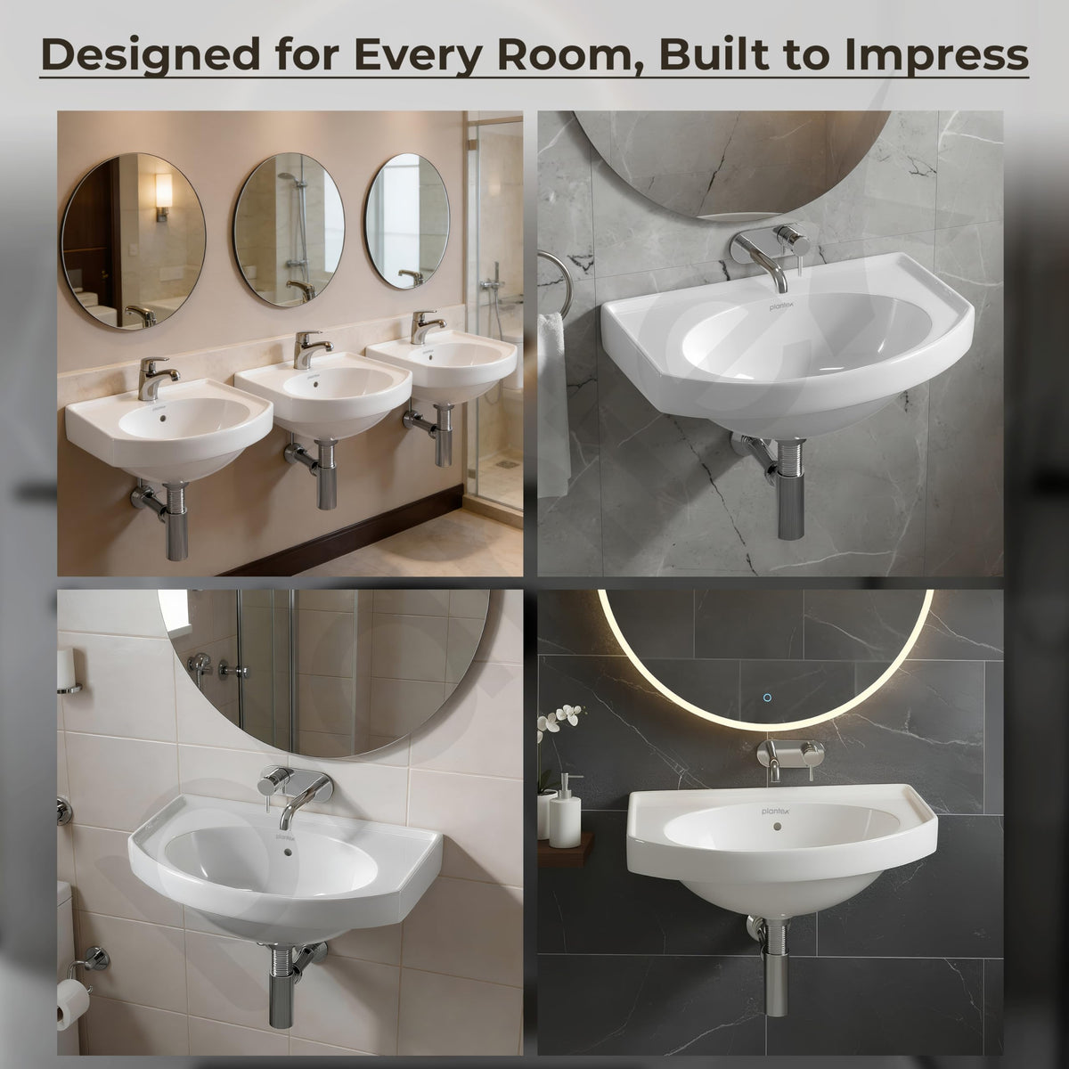 Plantex Ceramic Wallmount Basin for Bathroom/Wall Hung Wash Basin with 10 Years Glaze Warranty by Plantex/Small Basin/Sink for Bathroom (White - 18 X 12 X 8 Inch)-4