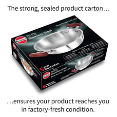 Hawkins 2.5 Litre Deep Fry Pan, Triply Stainless Steel Kadai, Flat Bottom Induction Kadhai, Silver (SSD25)
