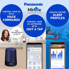 Panasonic 1 Ton 5 Star Wi-Fi Inverter Smart Split AC (Copper, 7 in 1 Convertible with additional AI Mode, 4 Way Swing, nanoe-X Air Purification Technology, CS/CU-HU12ZKYF, White)