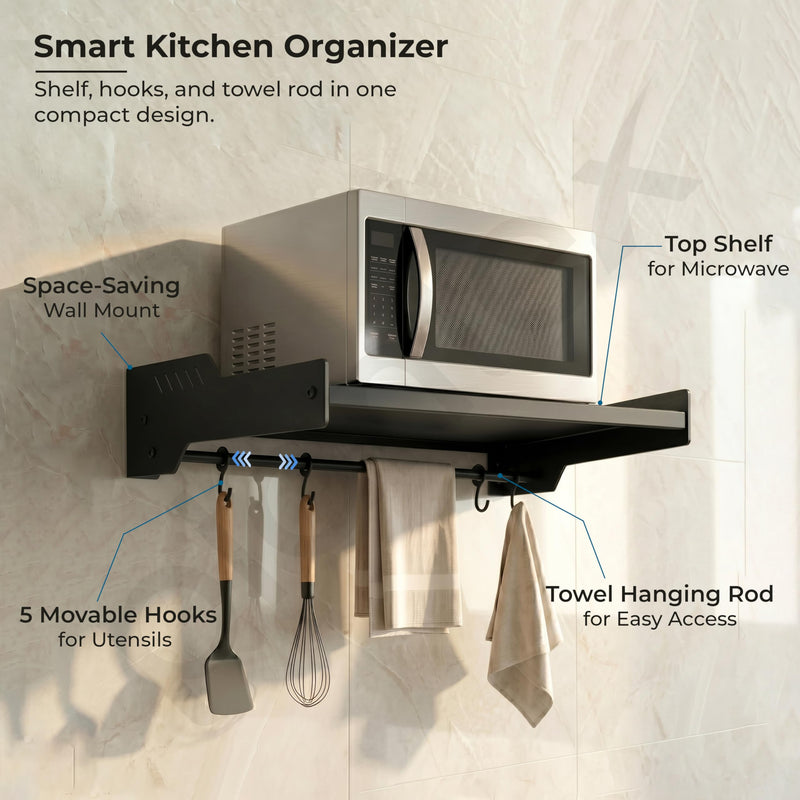 Plantex Oven Stand for Kitchen/GI Steel Oven Stand/Wall Mounted Oven Organizer for Home/Kitchen - Pack of 1 (Black)-5