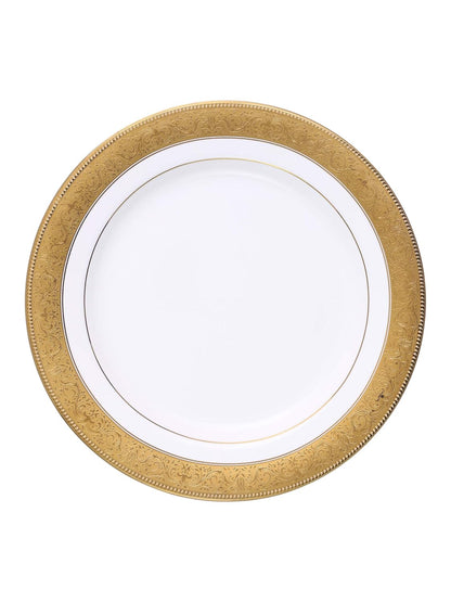 Clay Craft Fine Ceramic New Georgian Dinner Set of 40 Pieces, Enchanting Gold, for Family of 6, Dinner Set Ceramic, Crockery Set, Dining Set for Dinner, Plates and Bowls Set, Crockery Set for Gift