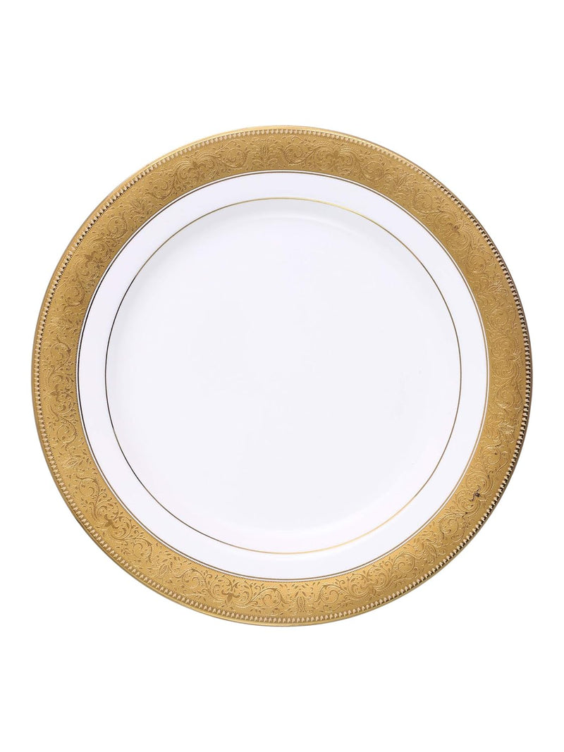 Clay Craft Fine Ceramic New Georgian Dinner Set of 40 Pieces, Enchanting Gold, for Family of 6, Dinner Set Ceramic, Crockery Set, Dining Set for Dinner, Plates and Bowls Set, Crockery Set for Gift