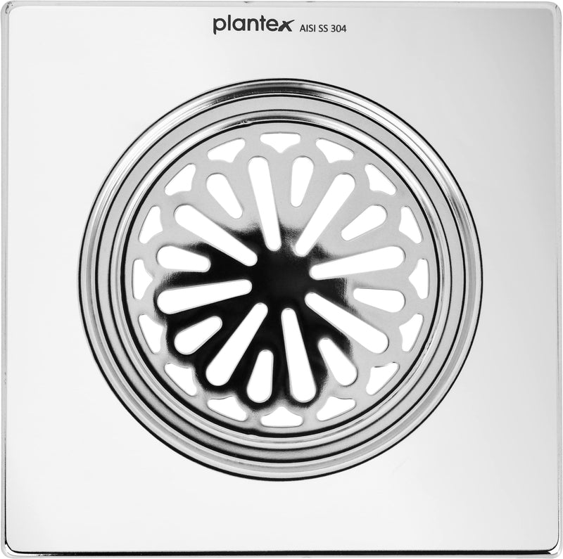 Plantex 304 Grade Stainless Steel Bathroom Drain Cover/Floor Drain/Drainage Cover/Bathroom Drain Jali (6x6 inches) - Chrome-5