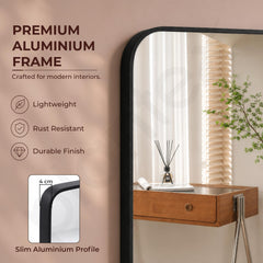Plantex Aluminium Frame Mirror for Wall/Rectangle Wall Mount Mirror for Bedroom/Dressing Room/Living Room/Entryway - (20x28 Inch-Black)-5