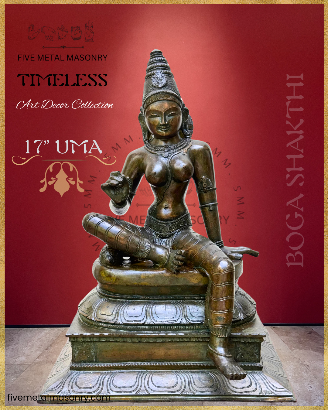 Parvati: Boga Shakti Panchaloha Bronze Icon - 17"- Timeless Collection