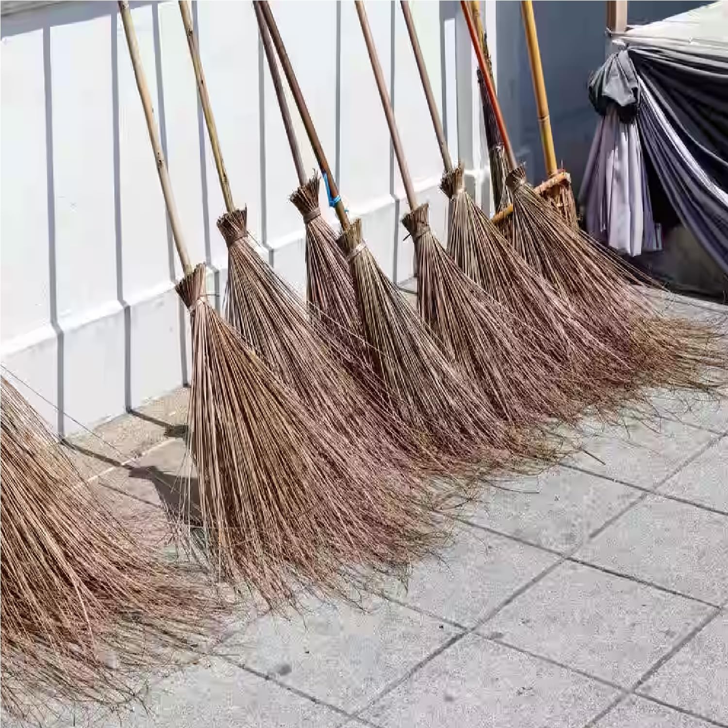 Long Stick Broom for Gaeden Wet Floor,for Garden,Home/Outdoor Cleaning Natural and Pure Bamboo Seek Coconut Jhadu/Brooms