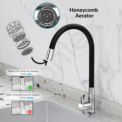 Plantex Pure Brass Flexible Tap for Kitchen Sink/Swan Neck Water Tap Faucet/Kitchen Flexible Sink Tap with Water-Saving Aerator & 360‚° Swivel Spout (ICO-912B)-6