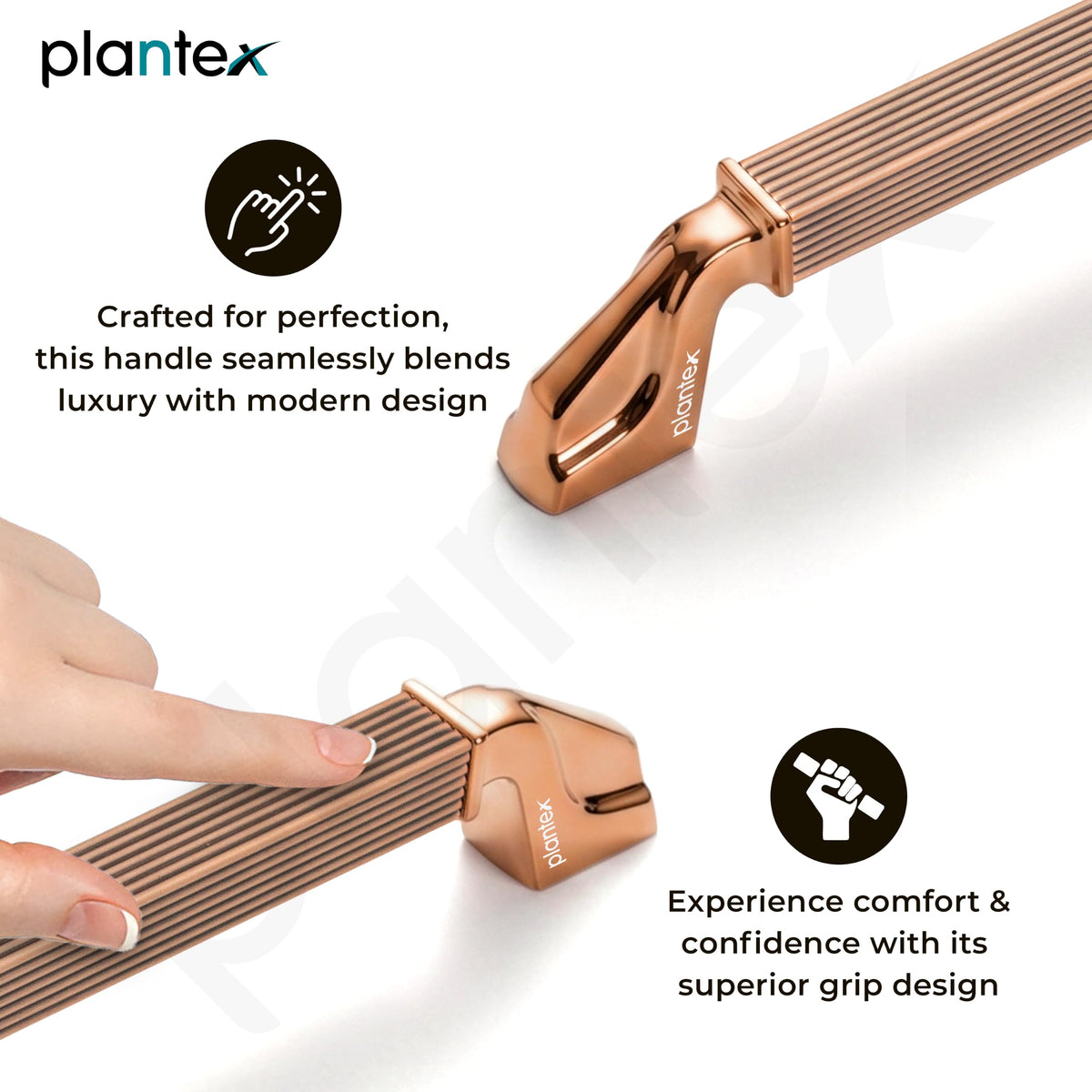 Plantex Aluminium Cabinet Handle/160mm Wardrobe Handle for Home/Cupboard Door Pull-Push Handles for Office - Pack of 1 (Rose Gold)-4