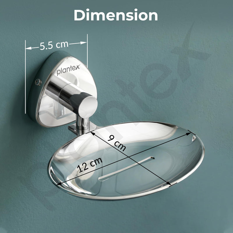 Plantex J4 Stainless Steel Wall Soap Holder for Bathroom/Soap Holder for Kitchen/Soap Stand for Bathroom/Bathroom Accessories (Chrome Finish) Angel-2