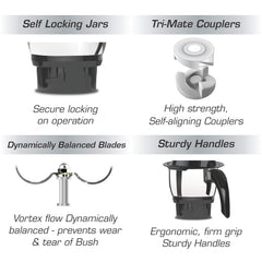 Vidiem MG 573 A Eva Nero 750 Watts Mixer Grinder with 3 Jars (Black & Chrome)