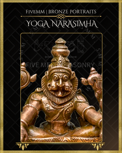 Yoga Narasimha Panchaloha Bronze Icon - 4"