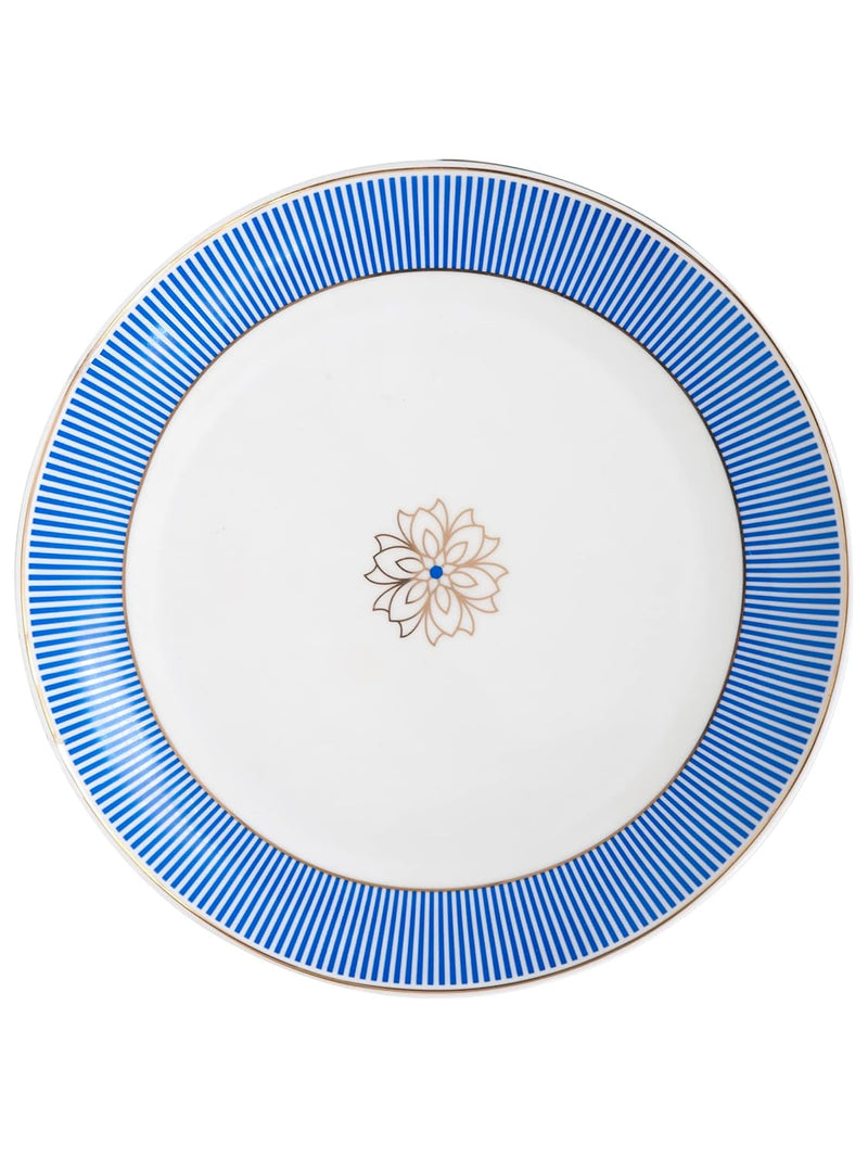 Clay Craft Fine Ceramic Gold Line Premium Classy Dinner Set of 40 - (Blue), for Family of 6, Dinner Set Ceramic, Crockery Set, Dining Set for Dinner, Crockery Set for Gift, Dinner Set 40 Pieces