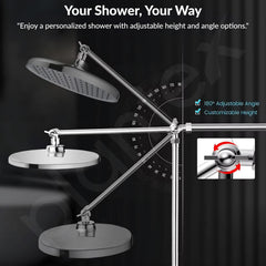 Plantex Shower For Bathroom Full Set with 3-Mode Hand Shower/304 Stainless Steel Flexible Hose Pipe & Hand Shower Holder-Chrome-4