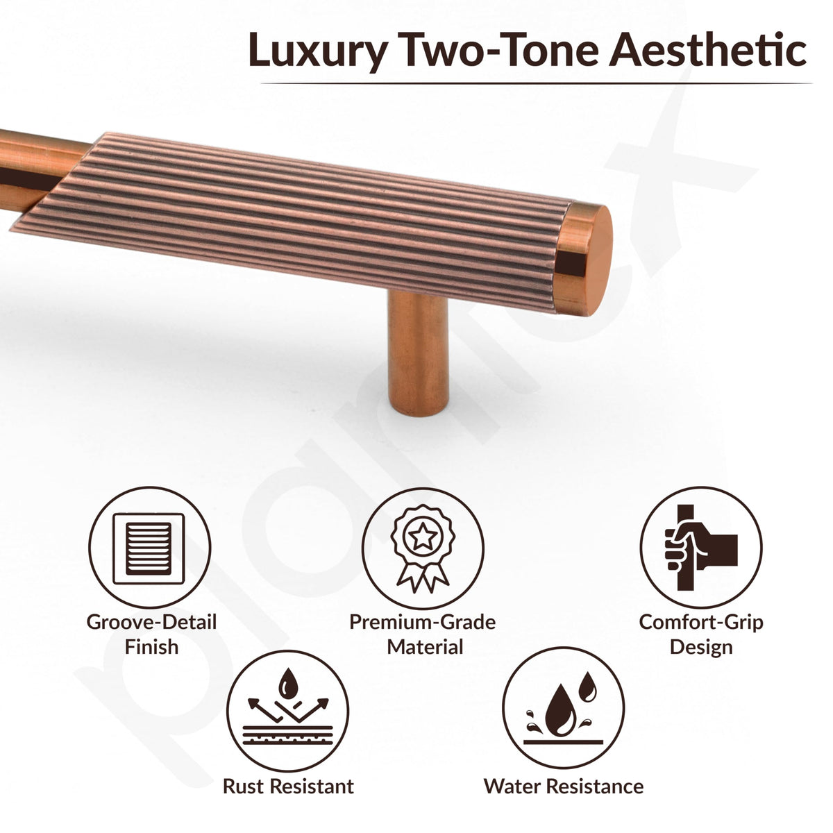 Plantex Stainless Steel & Aluminium Cabinet Handle/96mm Wardrobe Handle for Home/Cupboard Door Pull-Push Handles for Office - Pack of 2 (Rose Gold)-4