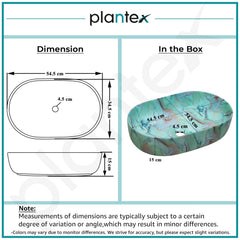 Plantex Ceramic Matt Tabletop Wash Basin for Bathroom/Designer Hand Wash Sink/Oval Countertop Bathroom Sink/Home/Office (21.5 x 13.5 x 6 Inch)-3