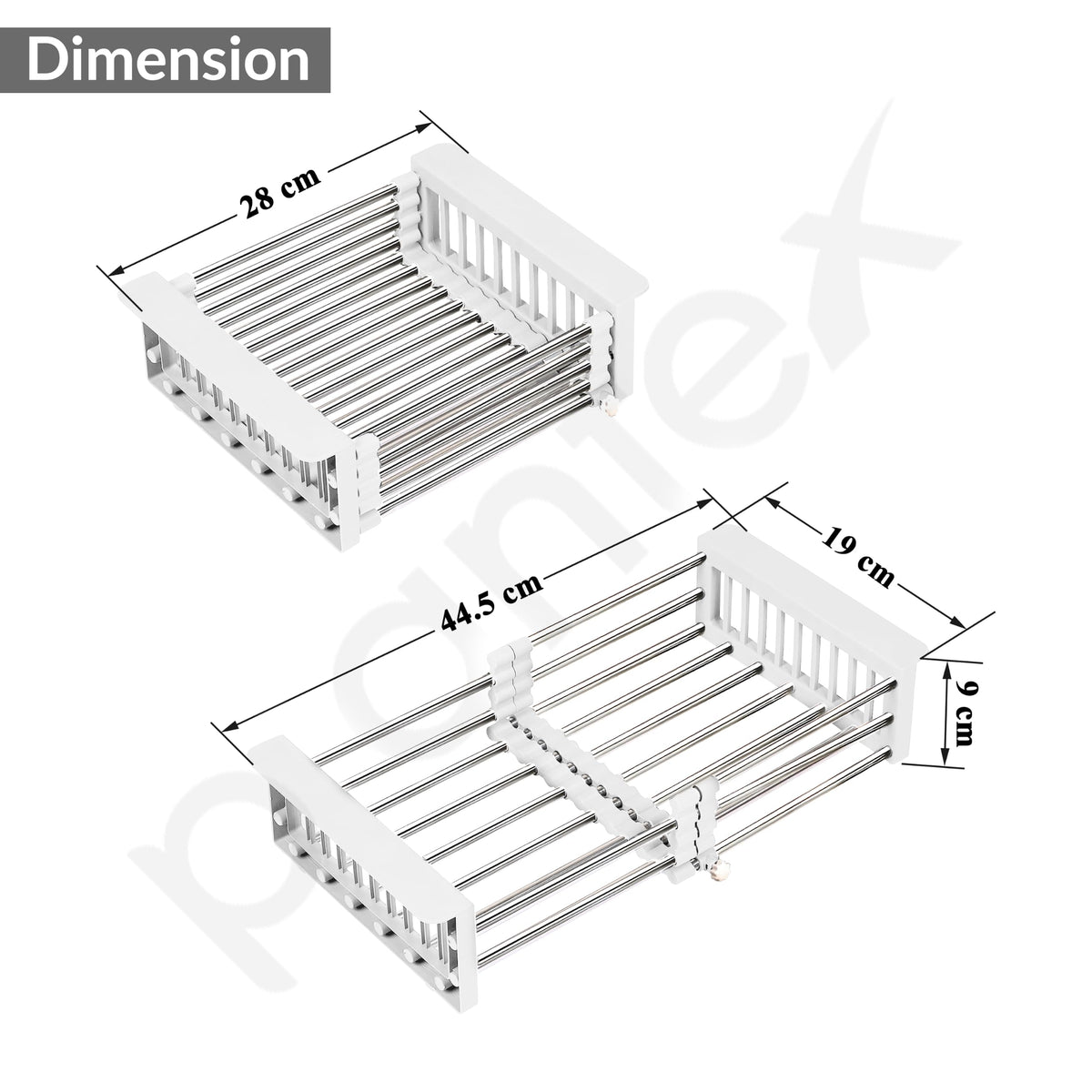 Plantex Sink Strainer Basket/Stainless Steel & ABS Plastic Vegetable Washing Sink Strainer/Kitchen Storage Rack Stand- Pack of 1 (White)-3