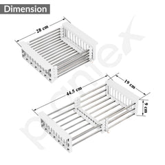 Plantex Sink Strainer Basket/Stainless Steel & ABS Plastic Vegetable Washing Sink Strainer/Kitchen Storage Rack Stand- Pack of 1 (White)-3