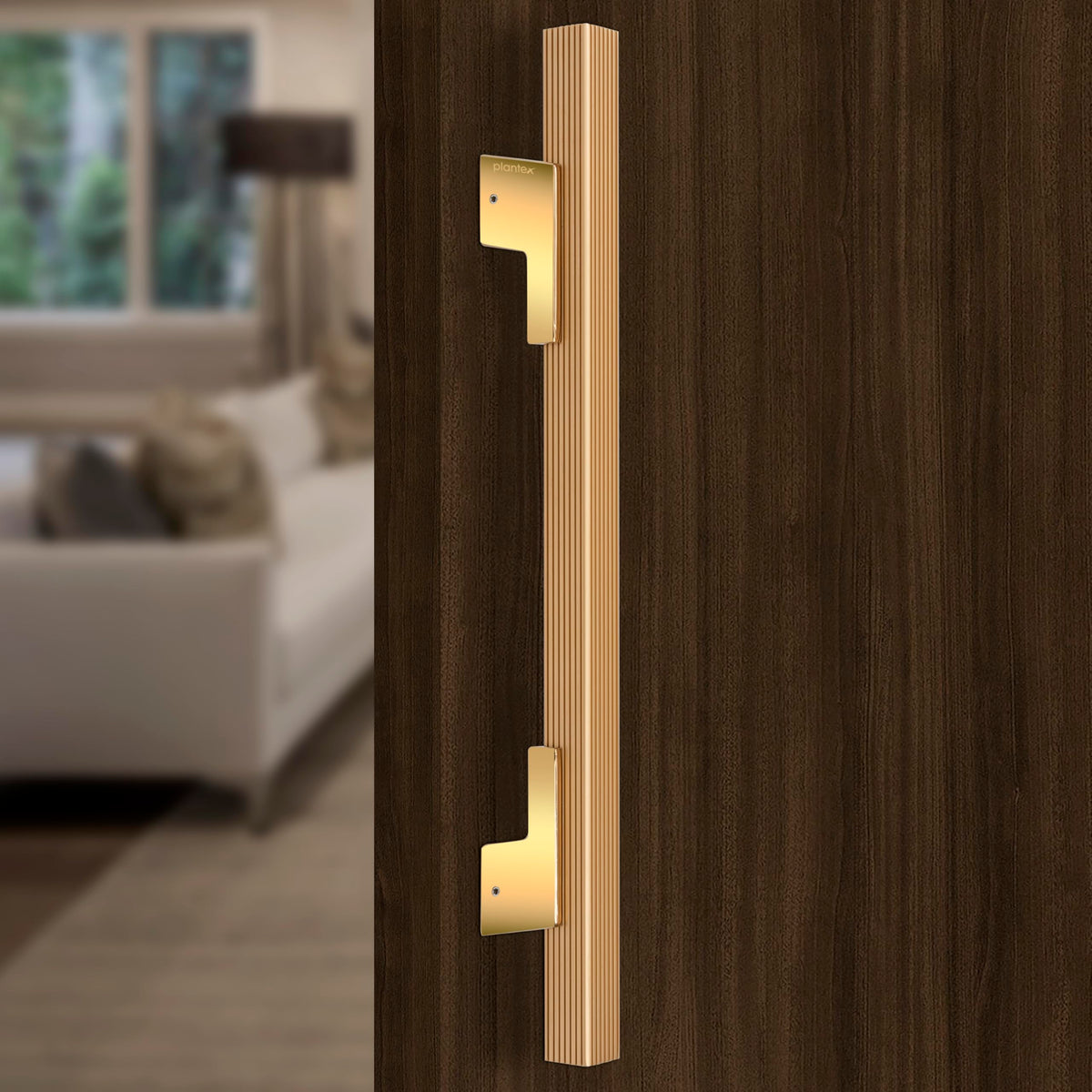 Plantex 17 Inch Main Door Handle for Wooden Doors - Pull-Push Handle Accessories (Pack of 1, Gold)