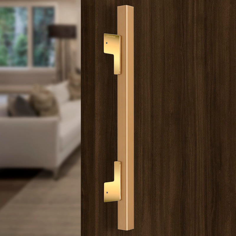 Plantex 17 Inch Main Door Handle for Wooden Doors - Pull-Push Handle Accessories (Pack of 1, Gold)-1