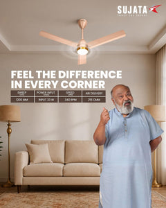 Sujata Slim Air Underlight BLDC 1200 mm Ceiling Fan with Remote (Topaz Gold)-3
