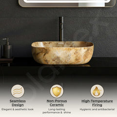 Plantex Basin for Bathroom/Ceramic Table Top/Counter Top Wash Basin (Alpha -NS-137, 18 x 13 x 5.5 Inch)-5