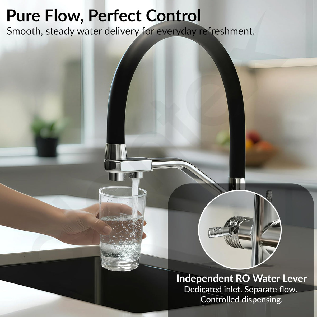 Plantex Pure Brass Flexible Tap for Kitchen Sink/Dual Flow Pull Out Sink Mixer Tap Hot and Cold/Movable/Rotable Water Mixer Faucet - (7904, Chrome)-6