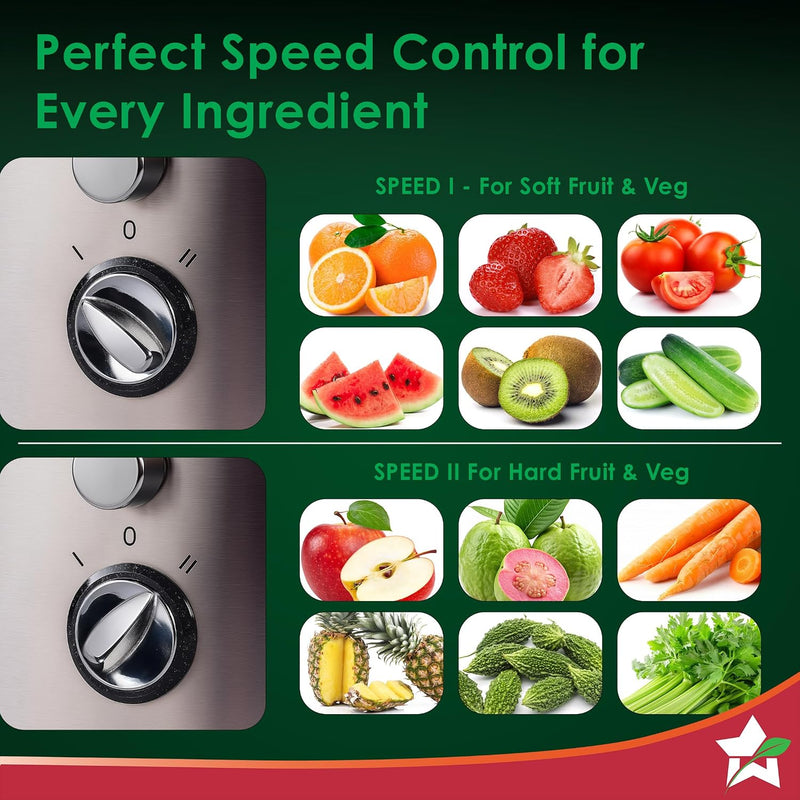 Wonderchef Venezia Centrifugal Juicer for Home | 500W | Fresh Fruit & Vegetable Juice in Seconds | Dual Speed Control | Pulp Separator for Easy Cleaning | Wide Feeding Mouth | 2-Year Warranty