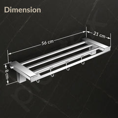 Plantex Towel Rack for Bathroom/304 Grade Stainless Steel Towel Bar/24 Inch Towel Hanger/Towel Stand/Bathroom Accessories - Pack of 1 (Tesla - 2706, Chrome)-2